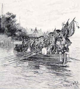 Le dernier bateau de Britanniques quittant New York - Howard Pyle